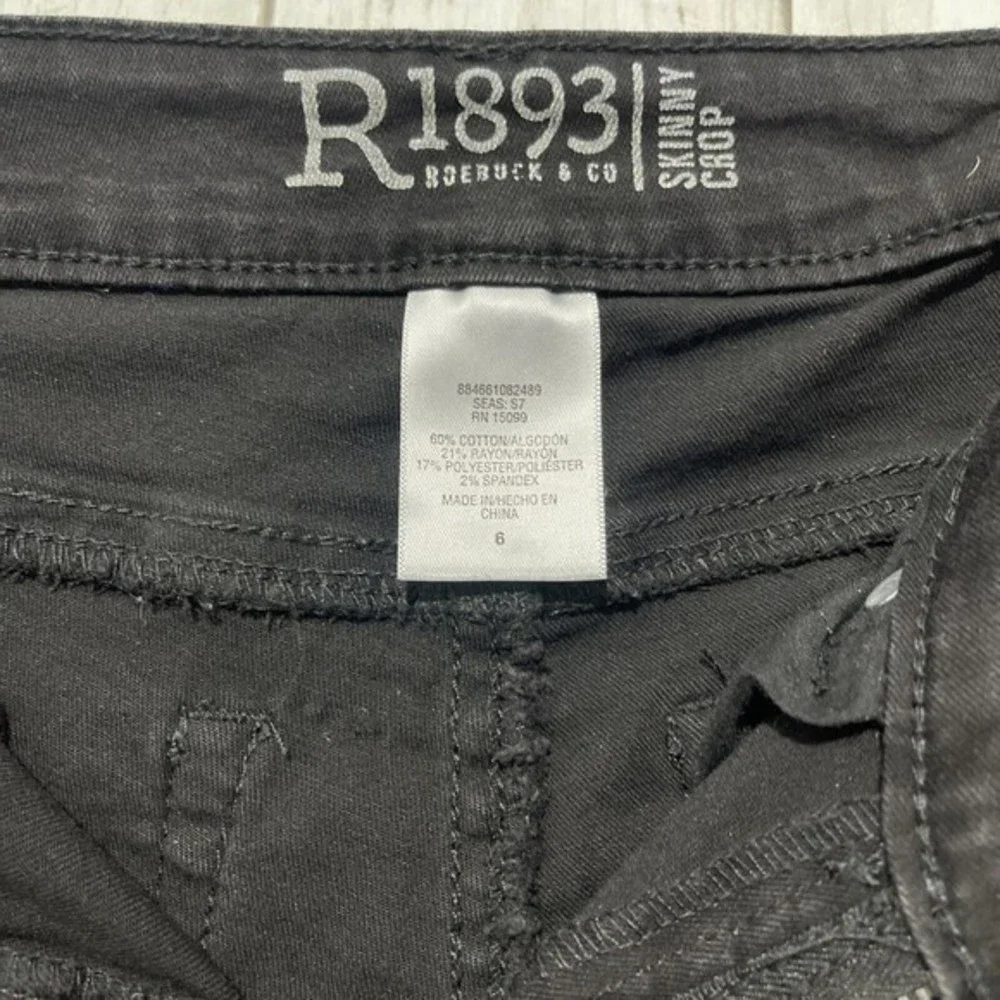 R1893‎ Roebuck & Co Skinny Crop Black Jeans Women Size 6